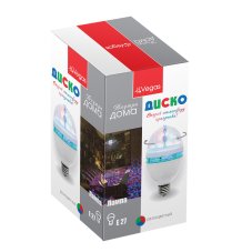 Лампа "Диско", 3 разноцветных LED лампы, цоколь Е27, 220v /48/12 VEGAS